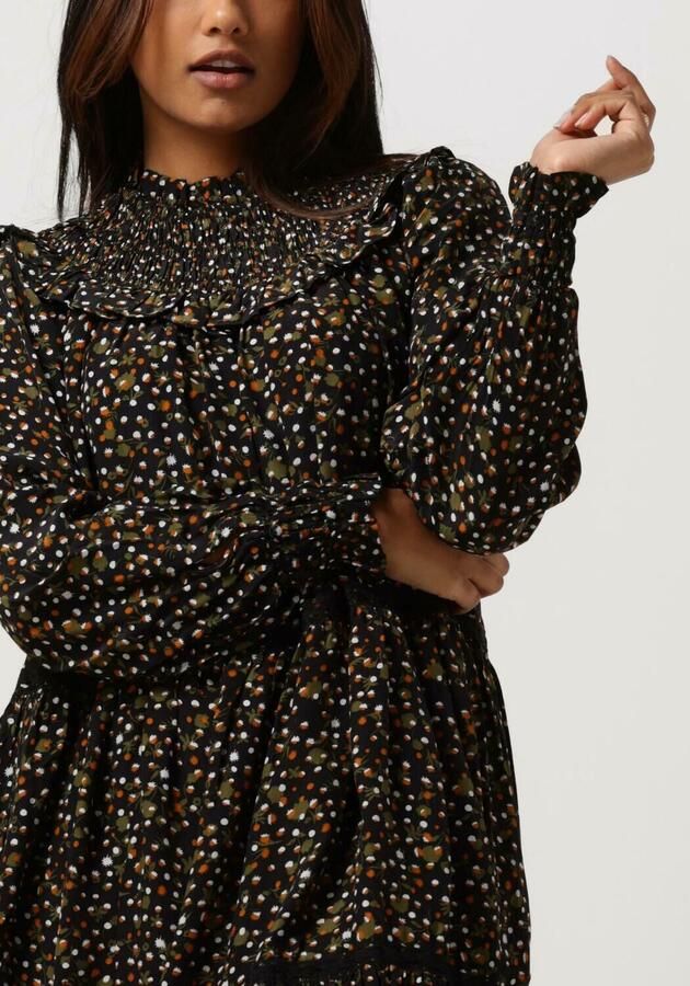 SCOTCH & SODA Dames Jurken Smocked And Tiered Long Sleeved Dress Zwart - Foto 2