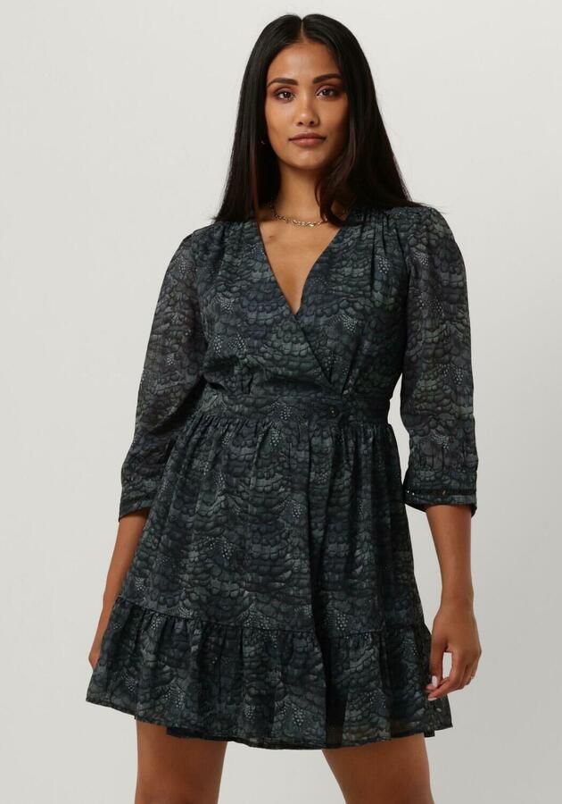 SCOTCH & SODA Dames Jurken Wrap Mini Dress Groen - Foto 4
