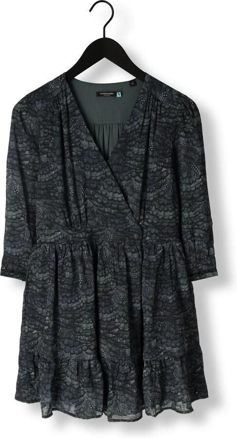 SCOTCH & SODA Dames Jurken Wrap Mini Dress Groen - Foto 3