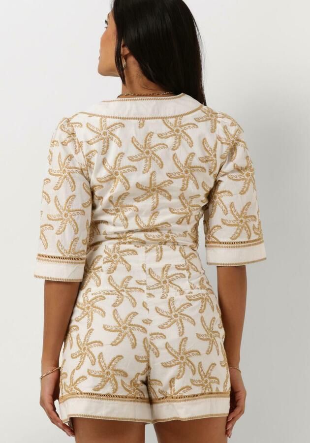 SCOTCH & SODA Dames Tops & T-shirts Embroidered Linen Crop Top Beige - Foto 2