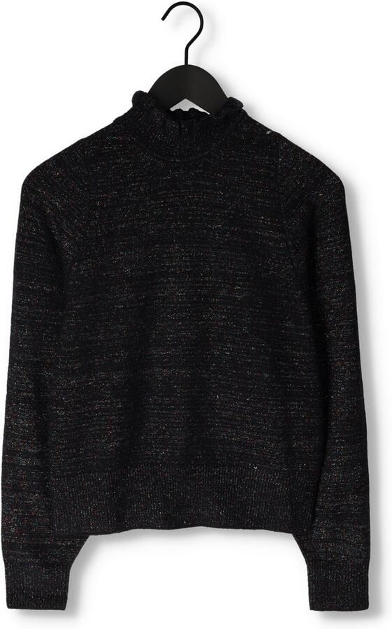 Scotch & Soda Dames Truien & vesten Ruffled High-neck Lurex Pullover Black Dames