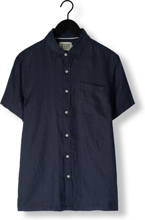 SCOTCH & SODA Heren Overhemden Linen Shirt Donkerblauw - Foto 3