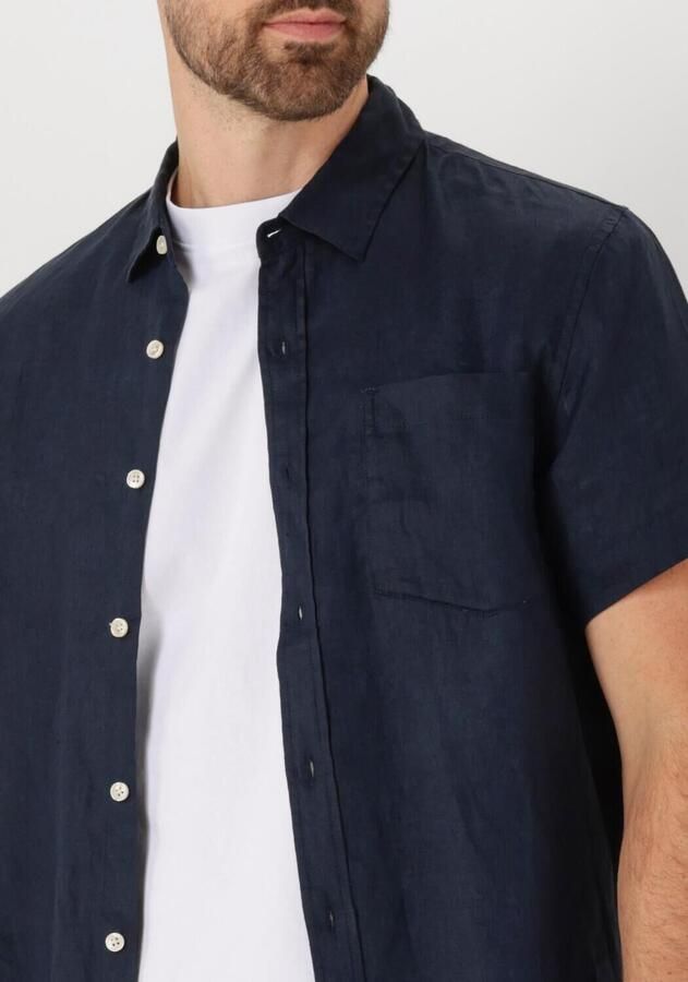 SCOTCH & SODA Heren Overhemden Linen Shirt Donkerblauw