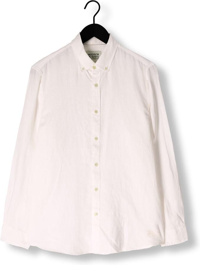 Scotch & Soda Overhemd Lange Mouw Scotch & Soda Linnen Overhemd Wit