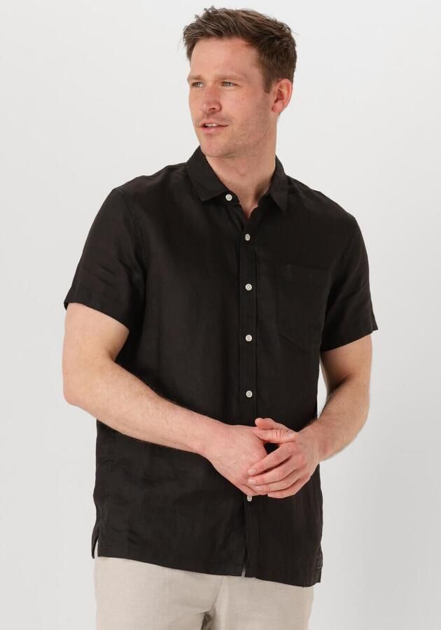 SCOTCH & SODA Heren Overhemden Linen Shirt Zwart - Foto 4