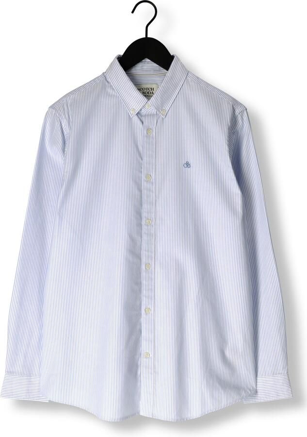 Scotch & Soda Overhemd Lange Mouw Scotch & Soda Overhemd Streep Lichtblauw