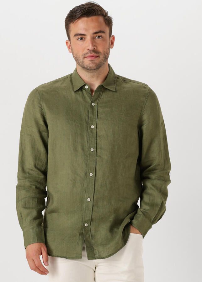 SCOTCH & SODA Heren Overhemden Regular Fit Linen Shirt Groen - Foto 4