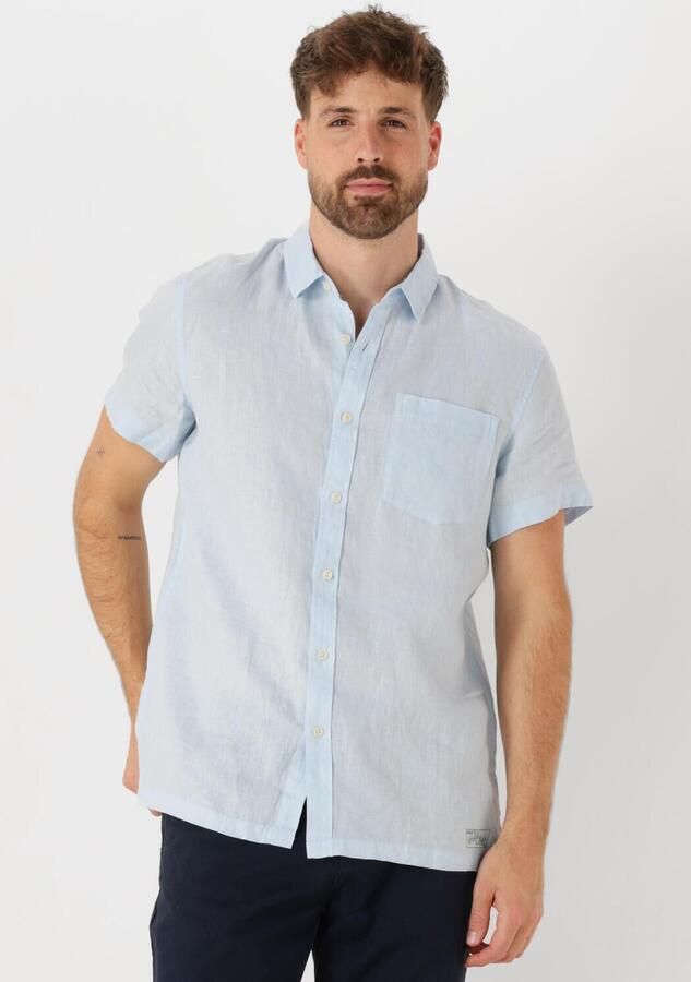 SCOTCH & SODA Heren Overhemden Short-sleeved Regular Fit Linen Shirt Lichtblauw - Foto 4