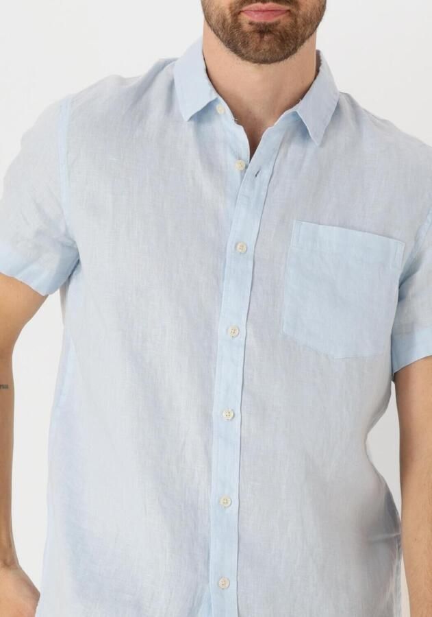 SCOTCH & SODA Heren Overhemden Short-sleeved Regular Fit Linen Shirt Lichtblauw - Foto 2