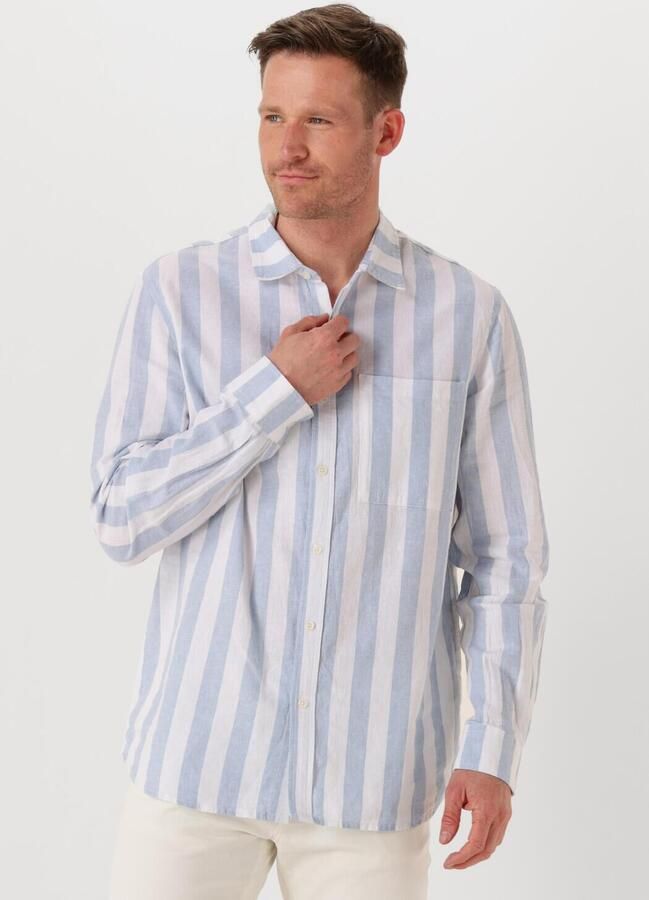 Scotch & Soda Overhemd Lange Mouw Scotch & Soda Linnen Blend Overhemd Streep Lichtblauw - Foto 4