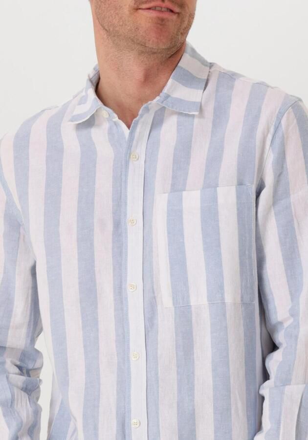 Scotch & Soda Overhemd Lange Mouw Scotch & Soda Linnen Blend Overhemd Streep Lichtblauw - Foto 3