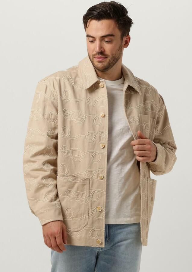 SCOTCH & SODA Heren Overshirts Robe Jacquard Twill Overshirt Jacket Beige - Foto 3