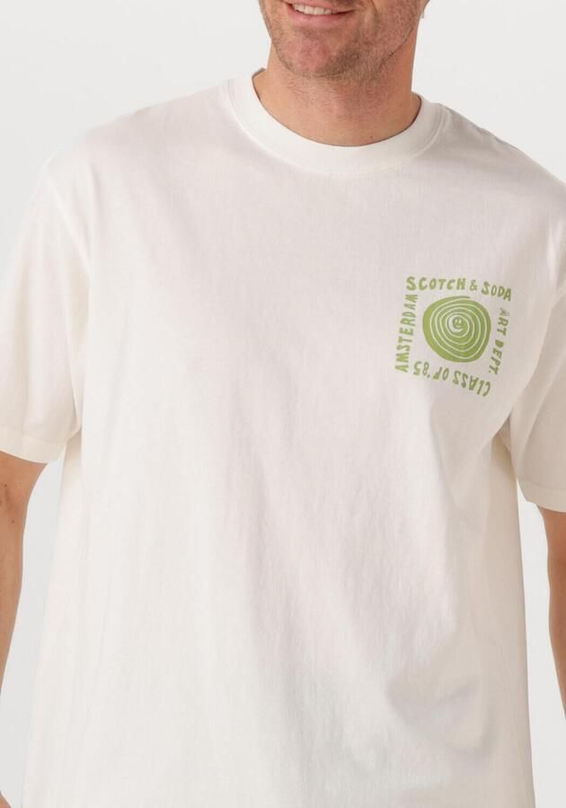 SCOTCH & SODA Heren Polo's & T-shirts Relaxed-fit Washed Artwork T-shirt Wit - Foto 2