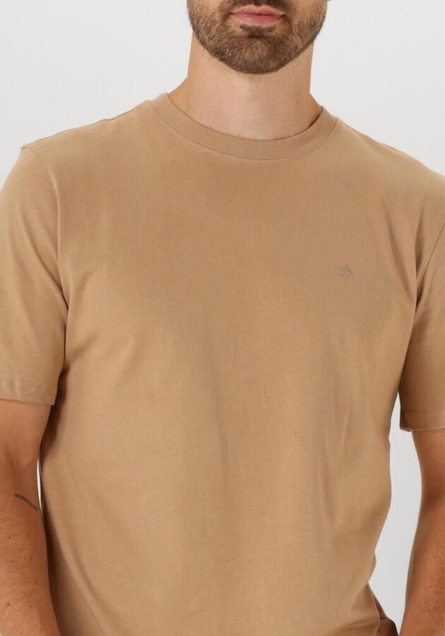 SCOTCH & SODA Heren Polo's & T-shirts Seasonal Core Regular-fit Logo T-shirt Beige - Foto 3