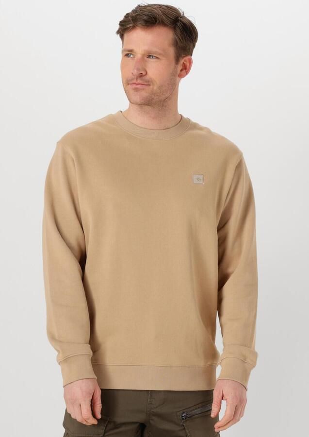 SCOTCH & SODA Heren Truien & Vesten Badge Logo Crew Sweatshirt Zand - Foto 4