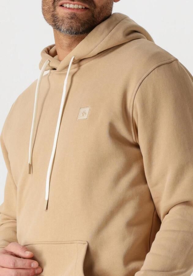 Scotch & Soda Kern Badge Logo Hoodie Sweatshirt Beige Heren