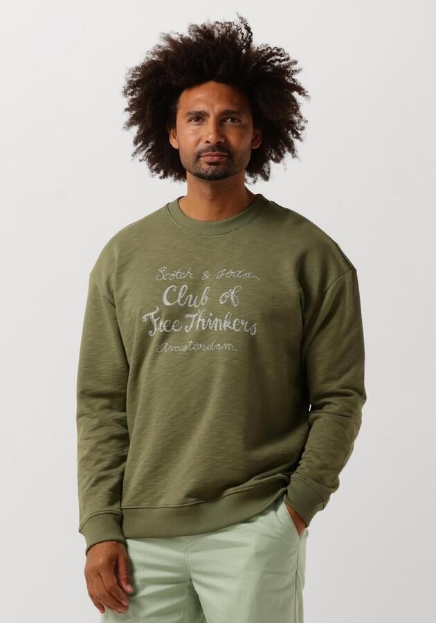 SCOTCH & SODA Heren Truien & Vesten Chest Artwork Sweatshirt Groen - Foto 4