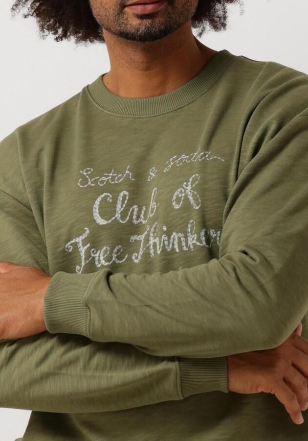 SCOTCH & SODA Heren Truien & Vesten Chest Artwork Sweatshirt Groen - Foto 3