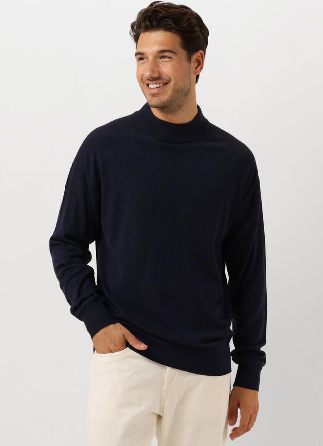 SCOTCH & SODA Heren Truien & Vesten Dropped Shoulder Mock Neck Pullover Donkerblauw - Foto 4
