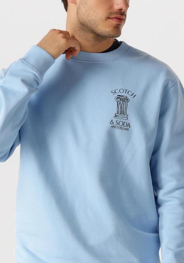 SCOTCH & SODA Heren Truien & Vesten Front Artwork Relaxed Fit Sweatshirt Lichtblauw