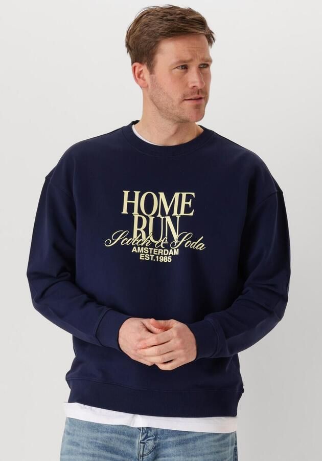 SCOTCH & SODA Heren Truien & Vesten Front Relaxed Fit Sweatshirt Donkerblauw - Foto 4
