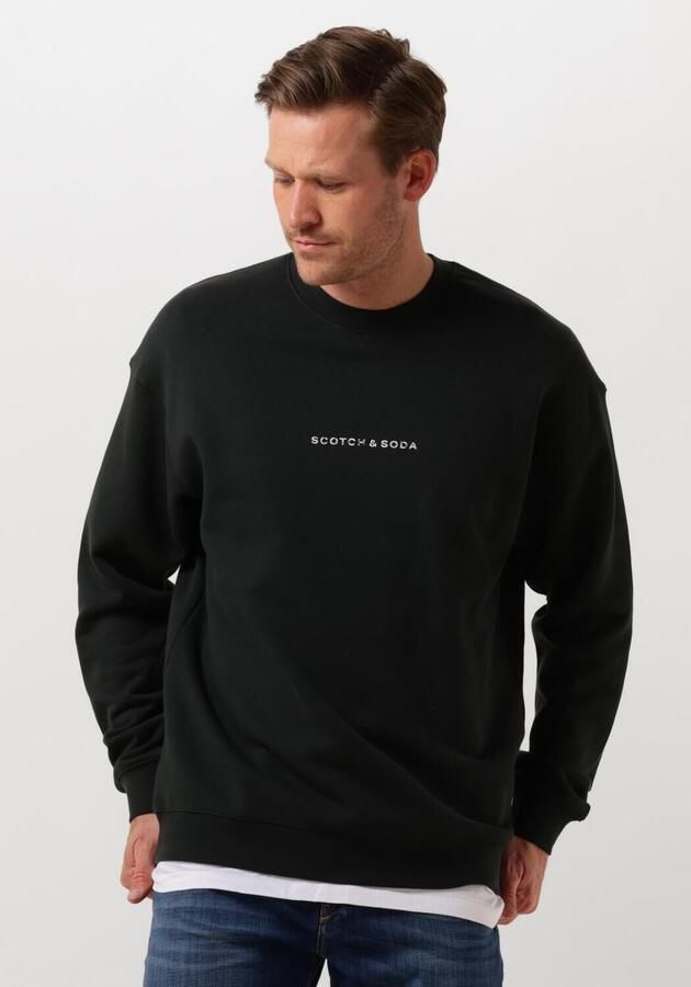 SCOTCH & SODA Heren Truien & Vesten Logo Front Chest Sweatshirt Donkergroen - Foto 4
