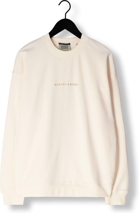 SCOTCH & SODA Heren Truien & Vesten Logo Front Chest Sweatshirt Gebroken Wit - Foto 3