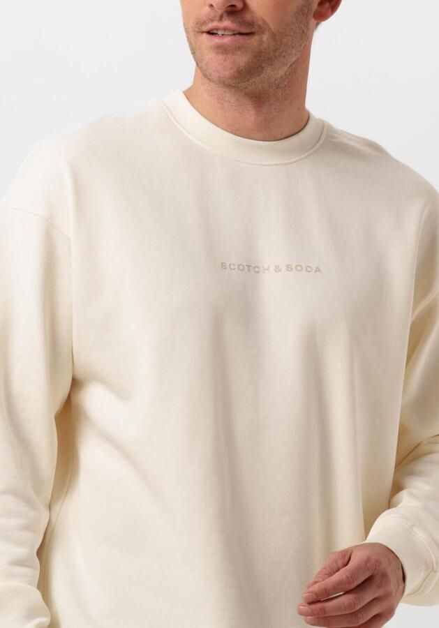 SCOTCH & SODA Heren Truien & Vesten Logo Front Chest Sweatshirt Gebroken Wit - Foto 2