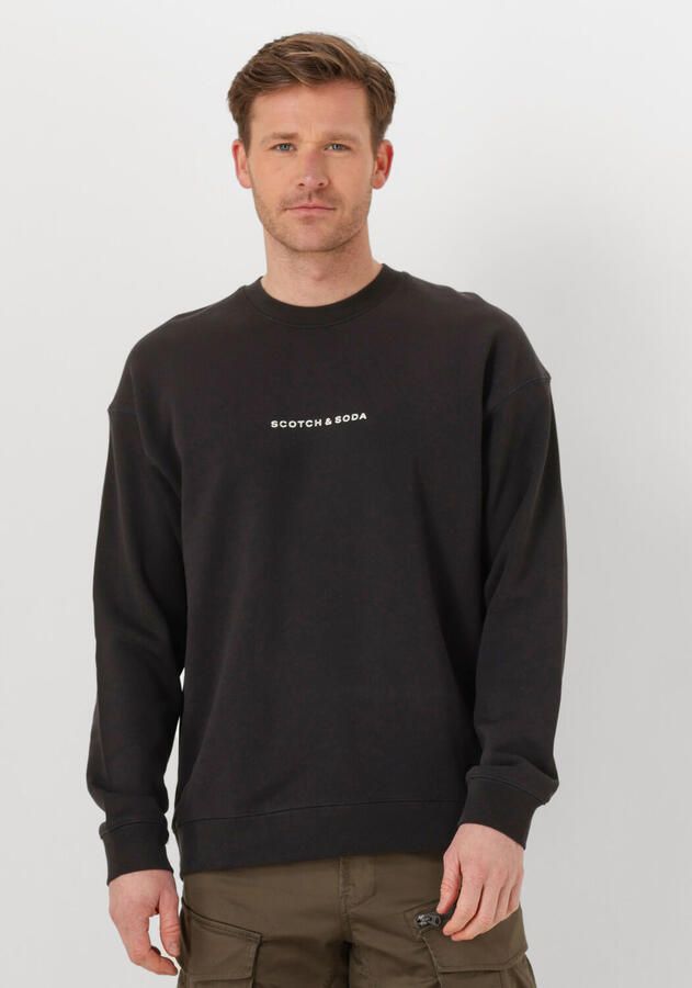 SCOTCH & SODA Heren Truien & Vesten Logo Front Chest Sweatshirt Zwart - Foto 4