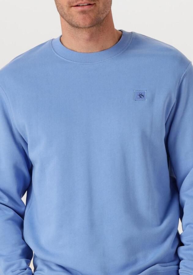 SCOTCH & SODA Heren Truien & Vesten Seasonal Core Regular-fit Logo Sweatshirt Lichtblauw
