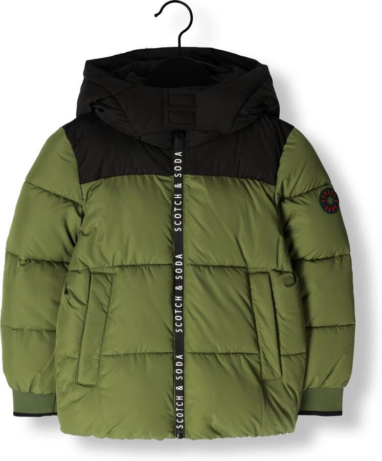 SCOTCH & SODA Jongens Jassen Water Repellent Hooded Puffer Jacket Groen - Foto 2