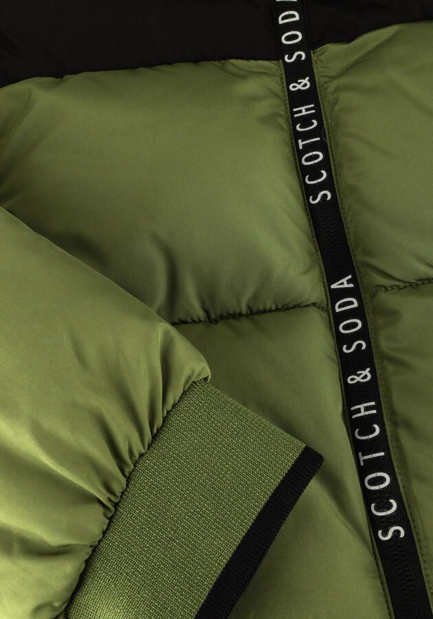 SCOTCH & SODA Jongens Jassen Water Repellent Hooded Puffer Jacket Groen
