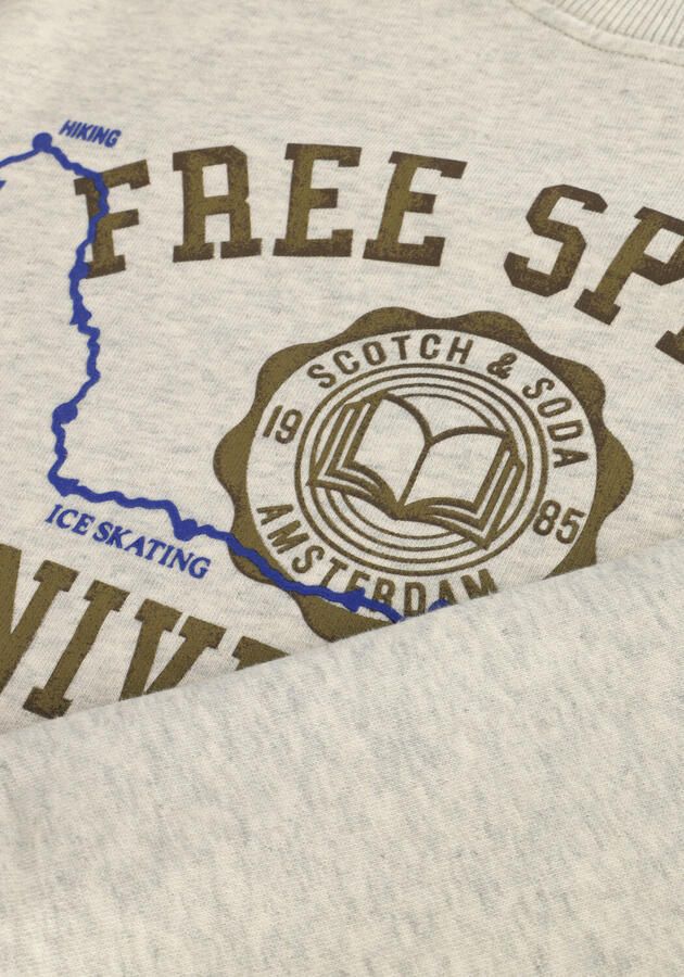 SCOTCH & SODA Jongens Truien & Vesten Logo Carrier Crew Beige