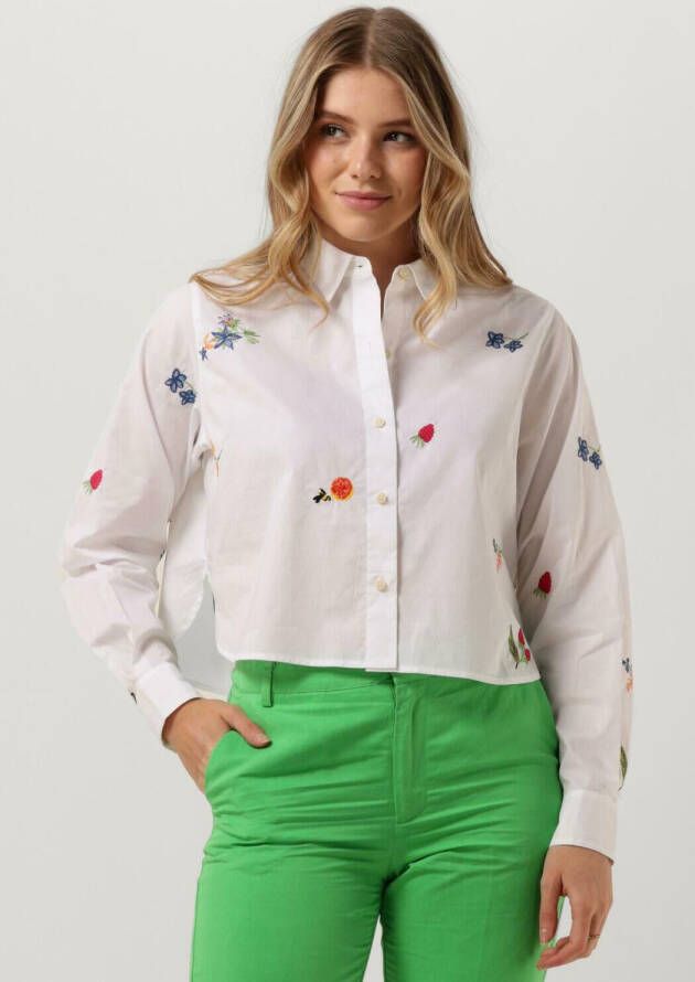 SCOTCH & SODA Dames Blouses Embroidered Boxy Fit Shirt Wit