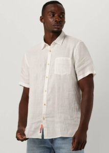 Scotch & Soda Witte Casual Overhemd Short Sleeve Linen Shirt