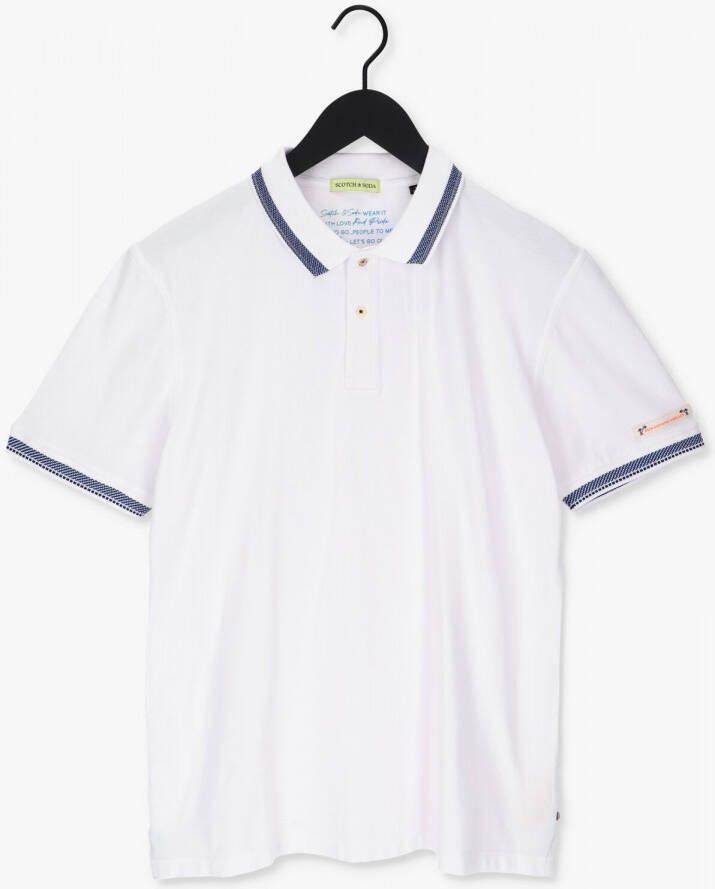 SCOTCH & SODA Heren Polo's & T-shirts Pique Polo With Tipping Wit