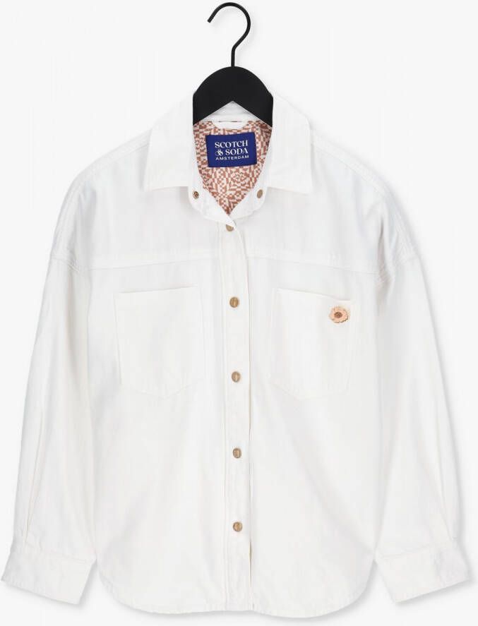 Scotch & Soda Witte Spijkerjas White Denim Overshirt With Western Detailsde