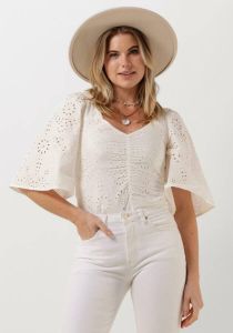 Scotch & Soda Witte Top Ruched Front Flutter Sleeve Top
