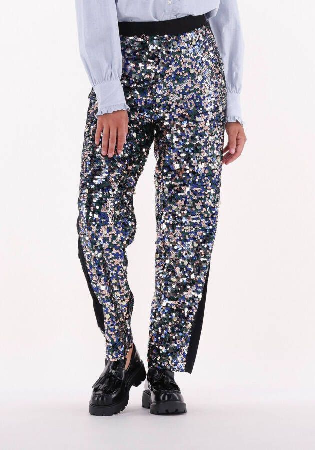 SCOTCH & SODA Dames Broeken Metallic Piece Sequin High-rise Pants Zilver