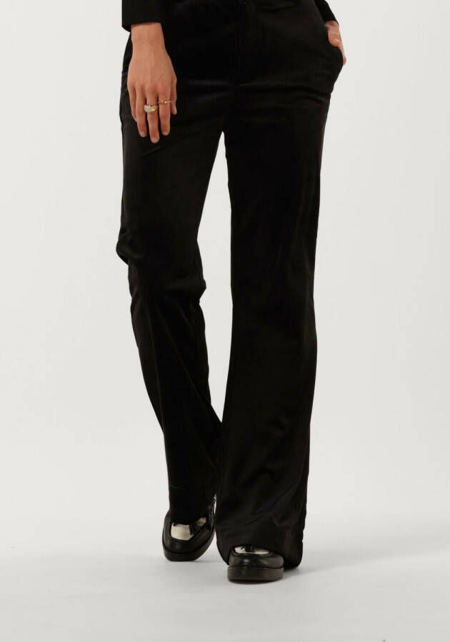 SCOTCH & SODA Dames Jeans Velvet High-rise Flared Trousers Zwart