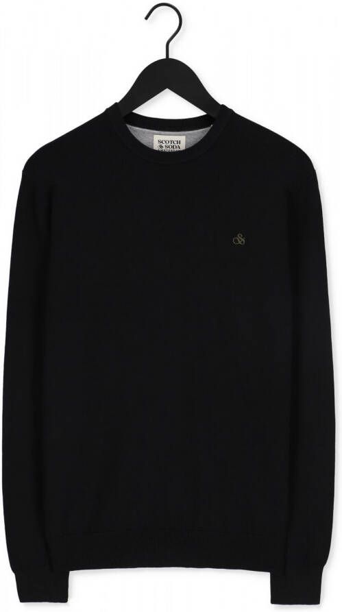 Scotch & Soda Zwarte Trui Classic Crewneck Pullover