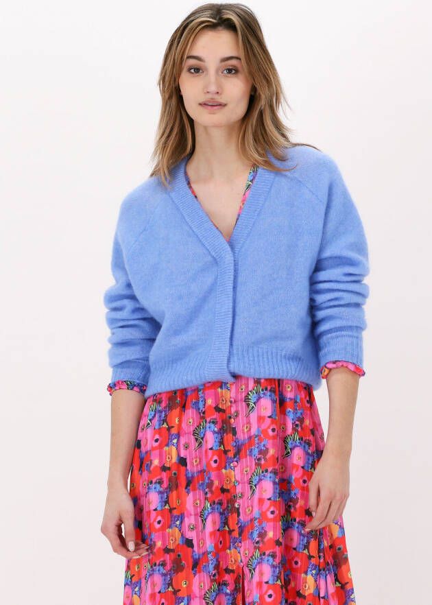 Second Female Blauwe Vest Brook Knit Boxy Cardigan