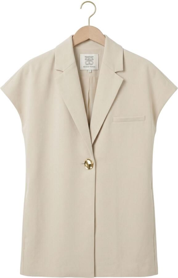 SECOND FEMALE Dames Blazers Blanca Waistcoat Beige - Foto 4