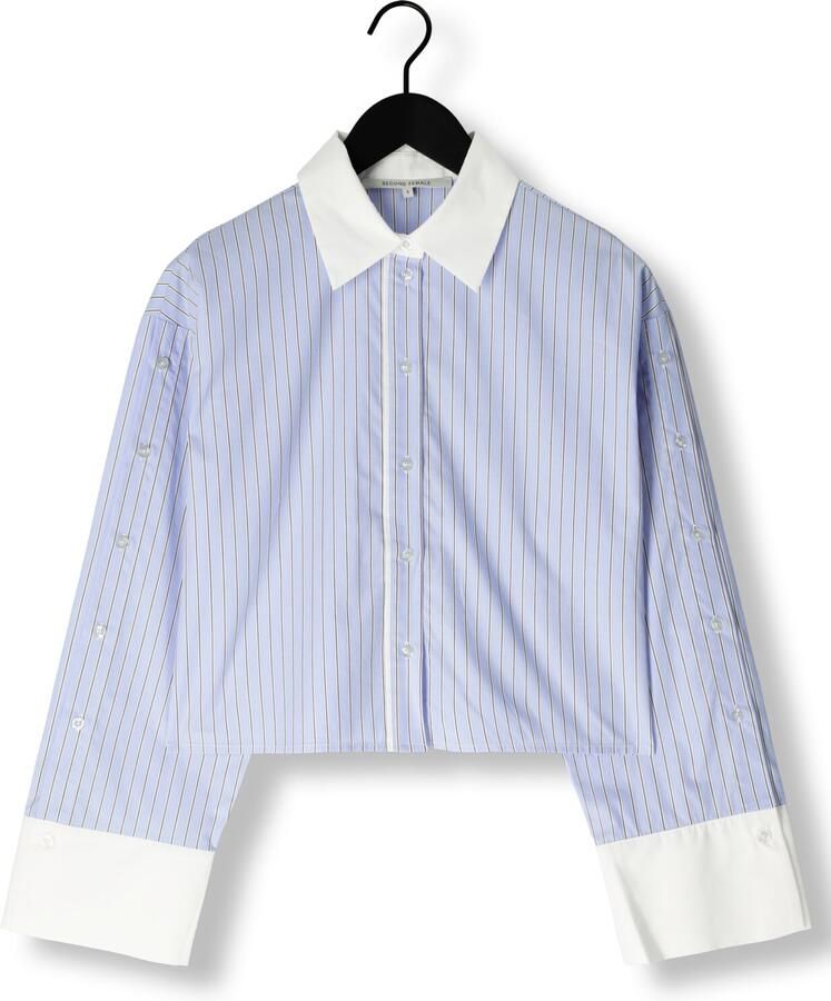 SECOND FEMALE Dames Blouses Alanis Combi Shirt Blauw