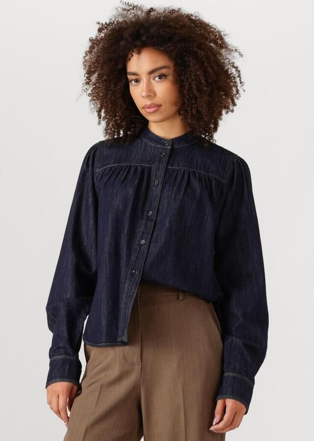SECOND FEMALE Dames Blouses Dera Denim Shirt Donkerblauw - Foto 4