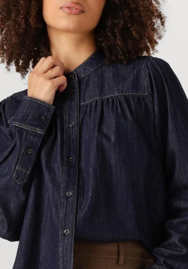 SECOND FEMALE Dames Blouses Dera Denim Shirt Donkerblauw - Foto 2