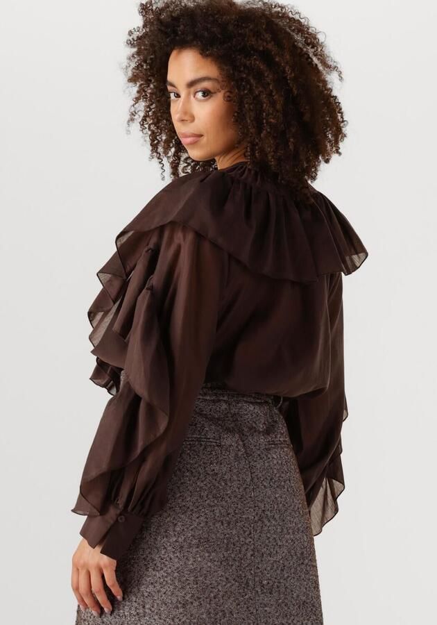 SECOND FEMALE Dames Blouses Fria Frill Blouse Bruin - Foto 3