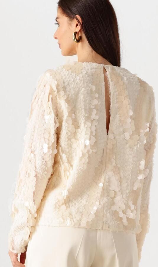 SECOND FEMALE Dames Blouses Glimmer Blouse Creme - Foto 4