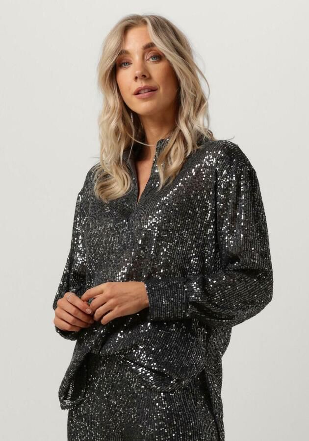 Second Female Transparante top met pailletten Moonshine grijs - Foto 4