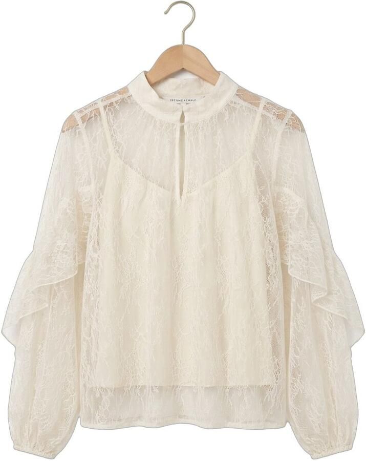 SECOND FEMALE Dames Blouses Sybell Lace Blouse Ecru - Foto 2